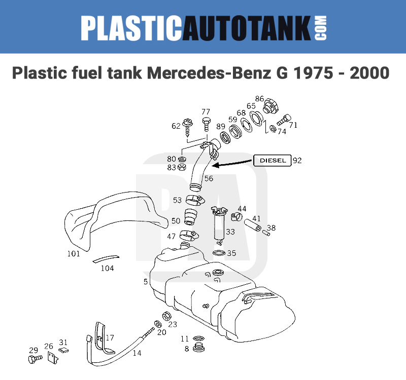 Kunststoff-Kraftstofftank - Mercedes-Benz G-Klasse - Diesel (1975-2001) 